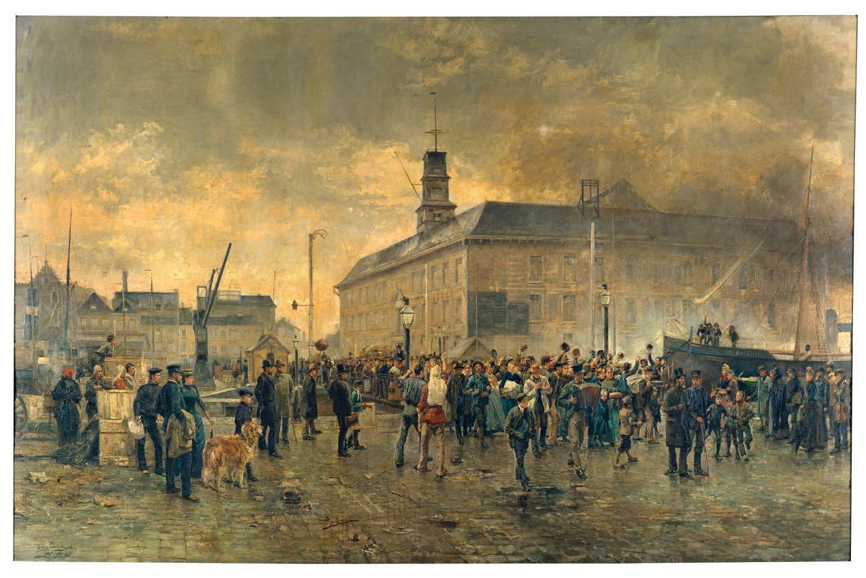 Belçikalı Göçmenler (tuval üzerine yağlıboya) by James Ensor