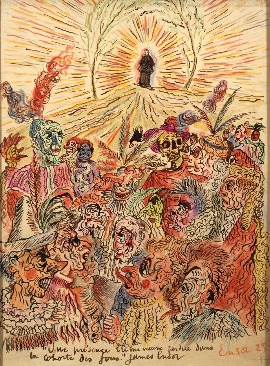 Belçika, Bright Presence Madmen's Court'ta Kayboldu by James Ensor
