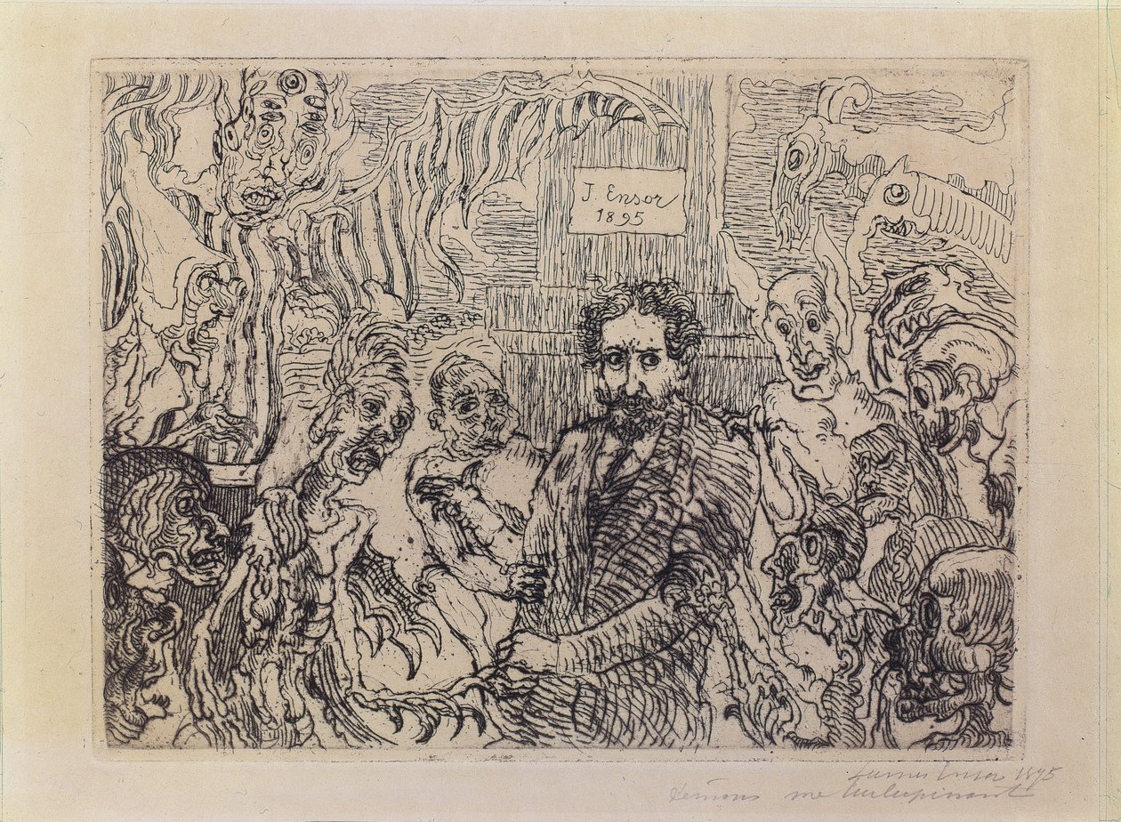 şeytanlar benimle dalga geçiyor by James Ensor