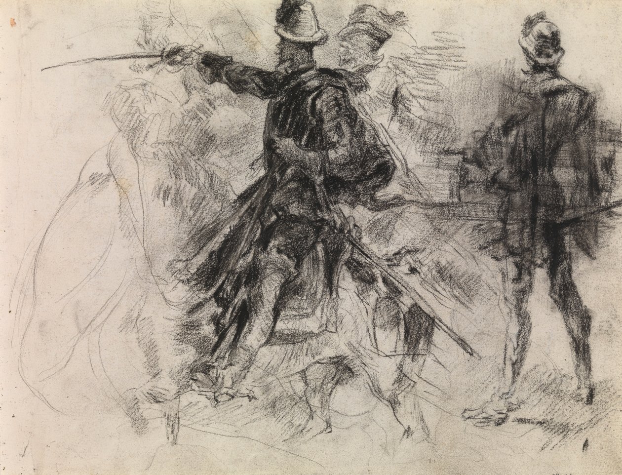 Don Kişot (kağıt üzerine siyah tebeşir) by James Ensor
