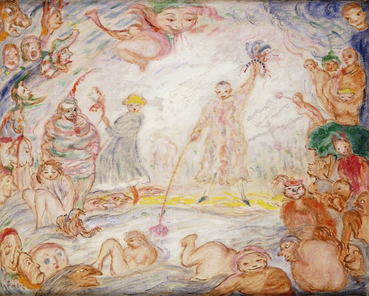 Gökyüzü ve Deniz Arasındaki Evrim, c. 1935 (tuval üzerine yağlı boya) by James Ensor