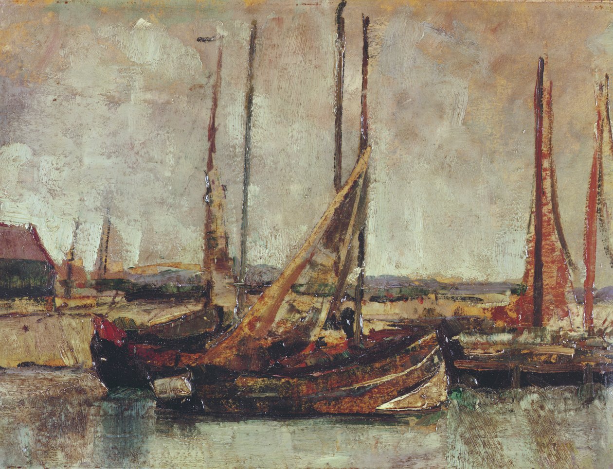 Balıkçı Tekneleri (gemide kart üzerine yağ) by James Ensor