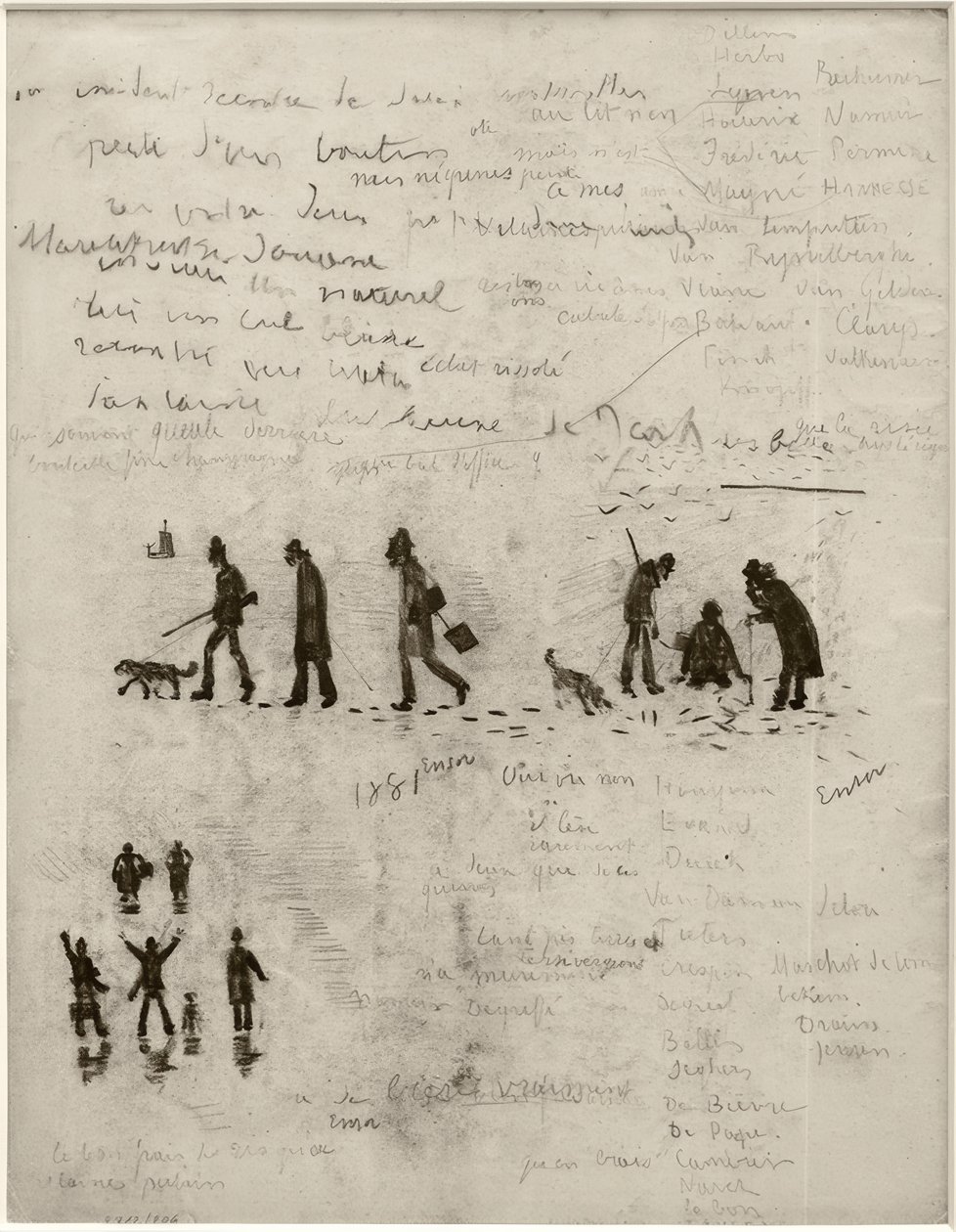 Sözsüz hikaye (kışın avcılar) by James Sidney Ensor