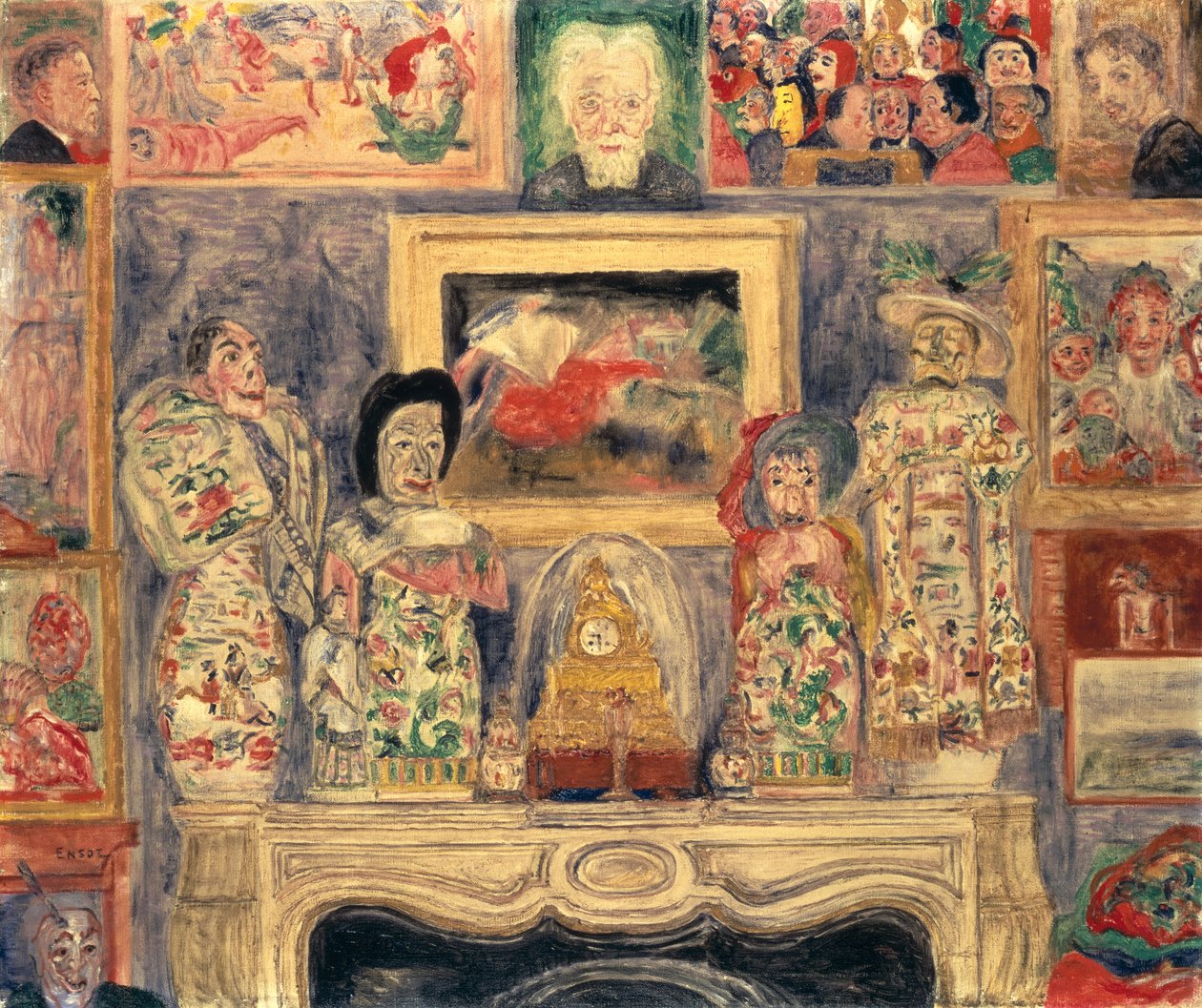 Üç Portreli İç Mekan by James Ensor