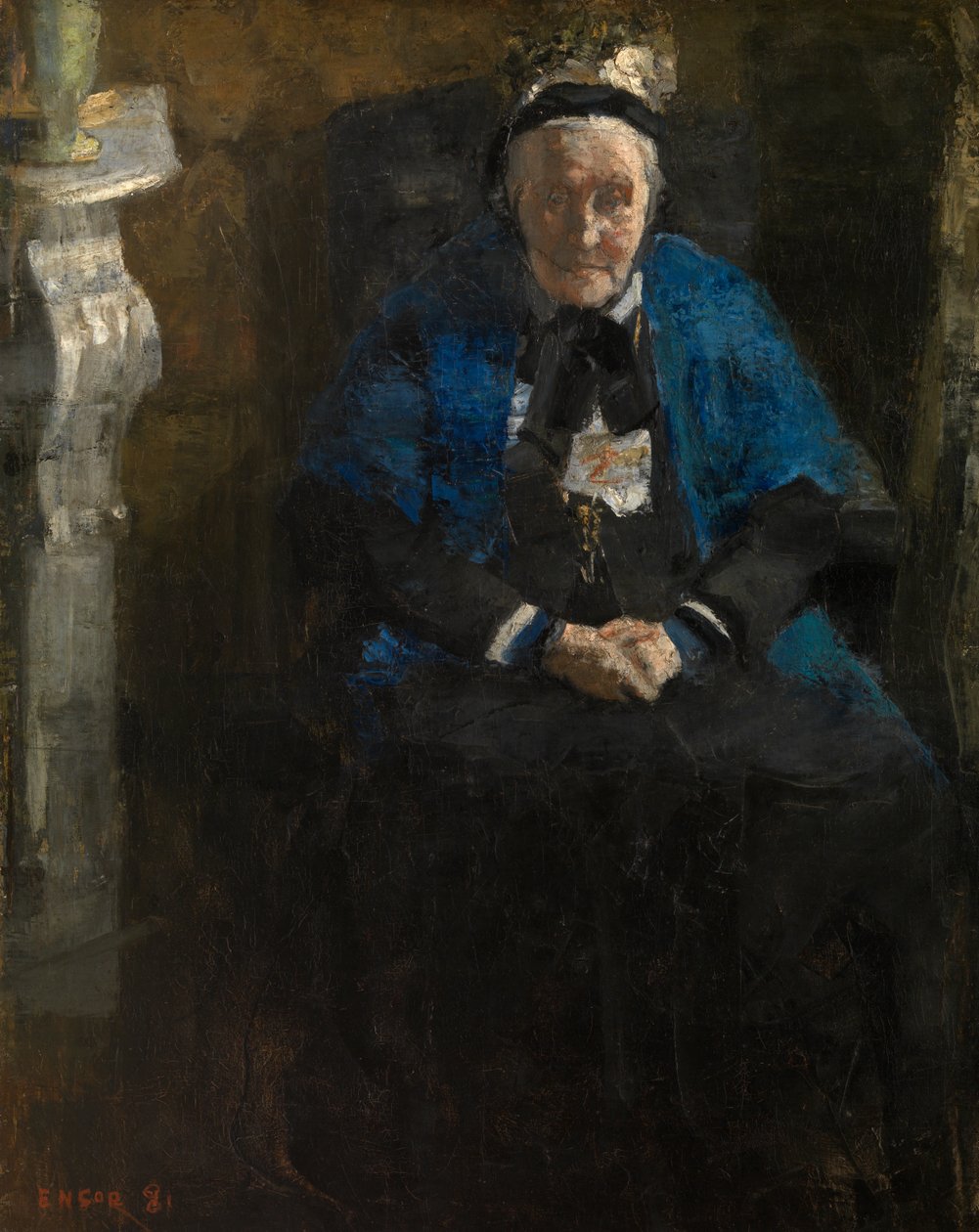 Bayan mavi eşarp by James Ensor