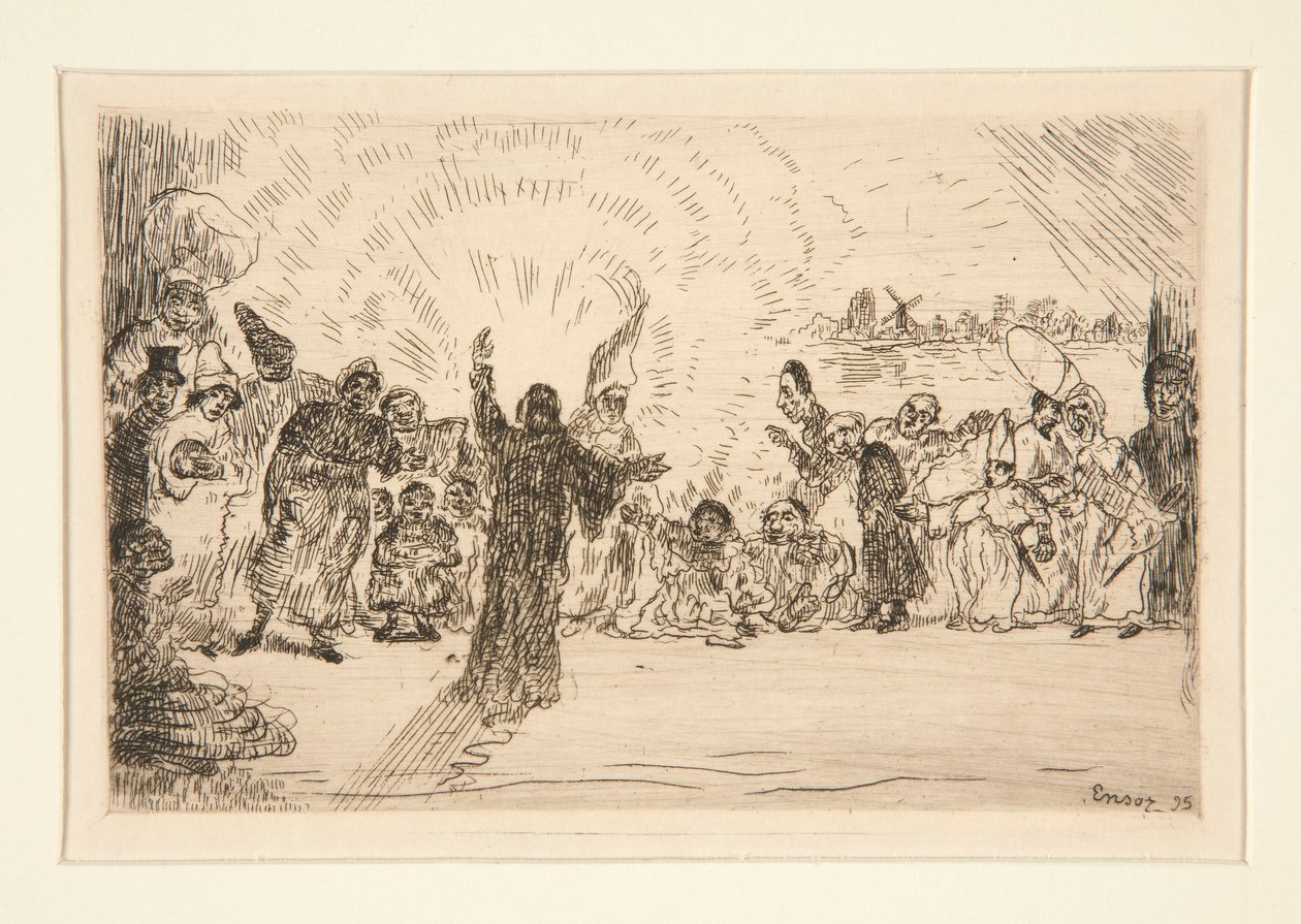 Dilencilere İsa (Mesih ve Dilenciler) by James Ensor