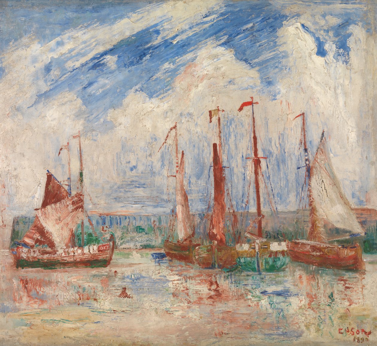 Oostende Limanı, 1900-04 dolayları (tuval üzerine yağlıboya) by James Ensor