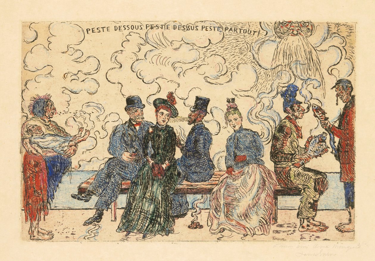 Aşağıda veba, yukarıda veba, her yerde veba (Altta kirlilik, yukarıda kirlilik, her yerde kirlilik) by James Ensor