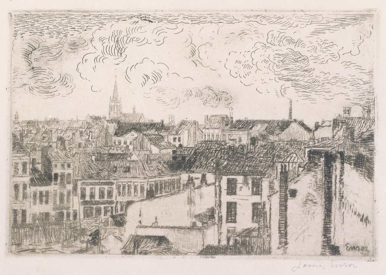 Oostende çatıları by James Ensor