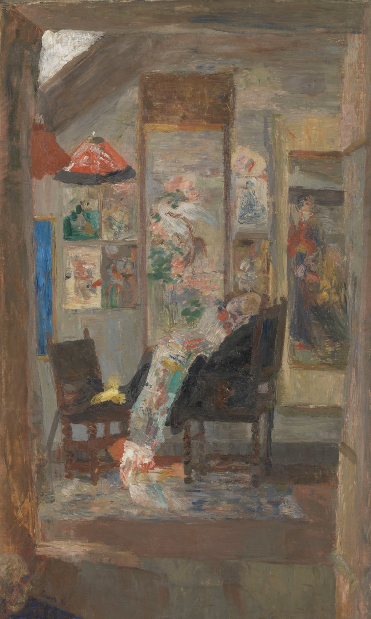 Chinoiseries'e bakan iskelet by James Ensor