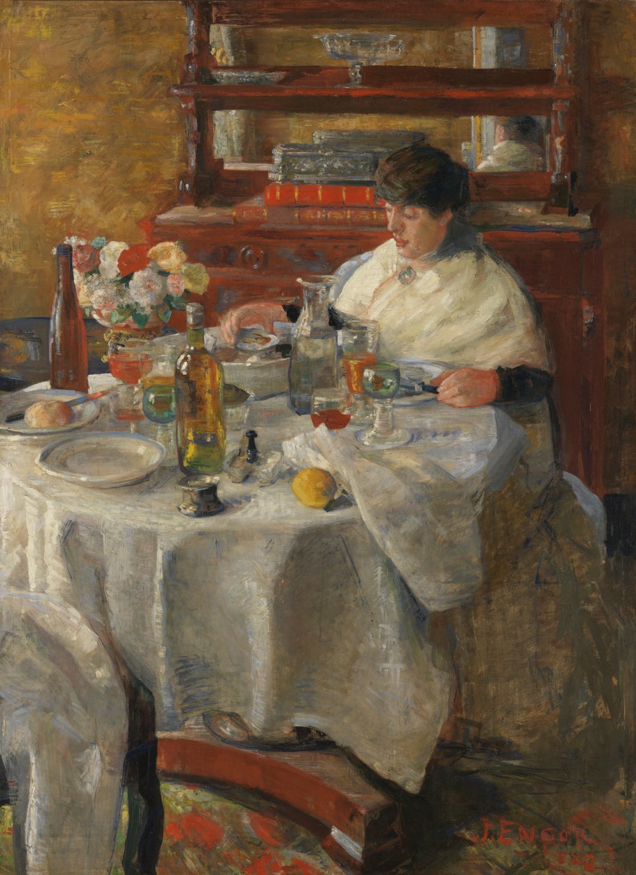 İstiridye Yiyen (tuval üzerine yağlıboya) by James Ensor