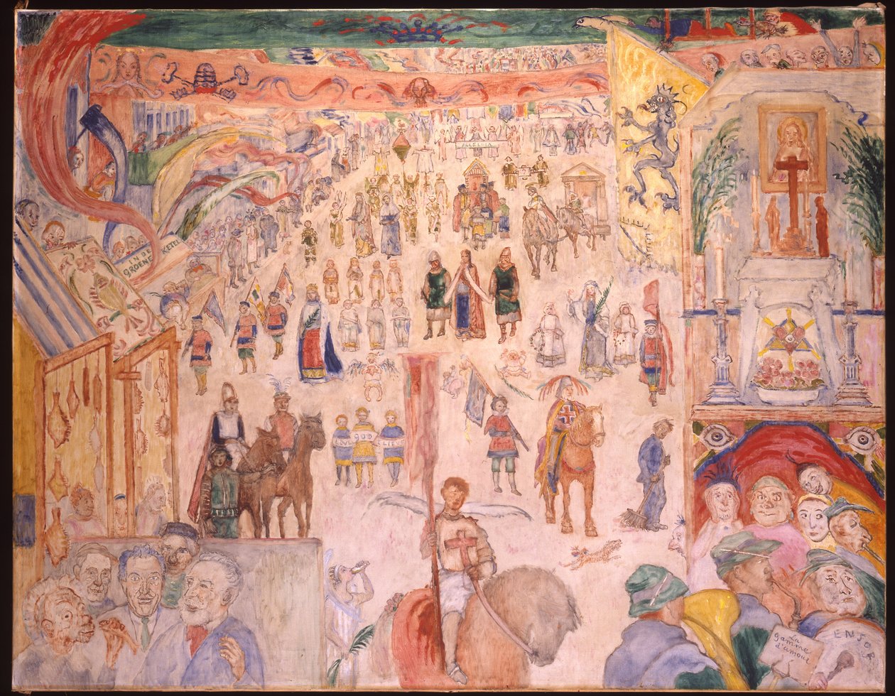 Ghistelles'li Aziz Godelieve Alayı; La Procession de Sainte Godelieve ve Ghistelles by James Ensor