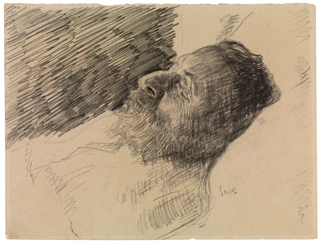 Sanatçının babası öldü (kağıt üzerine mum boya) by James Ensor