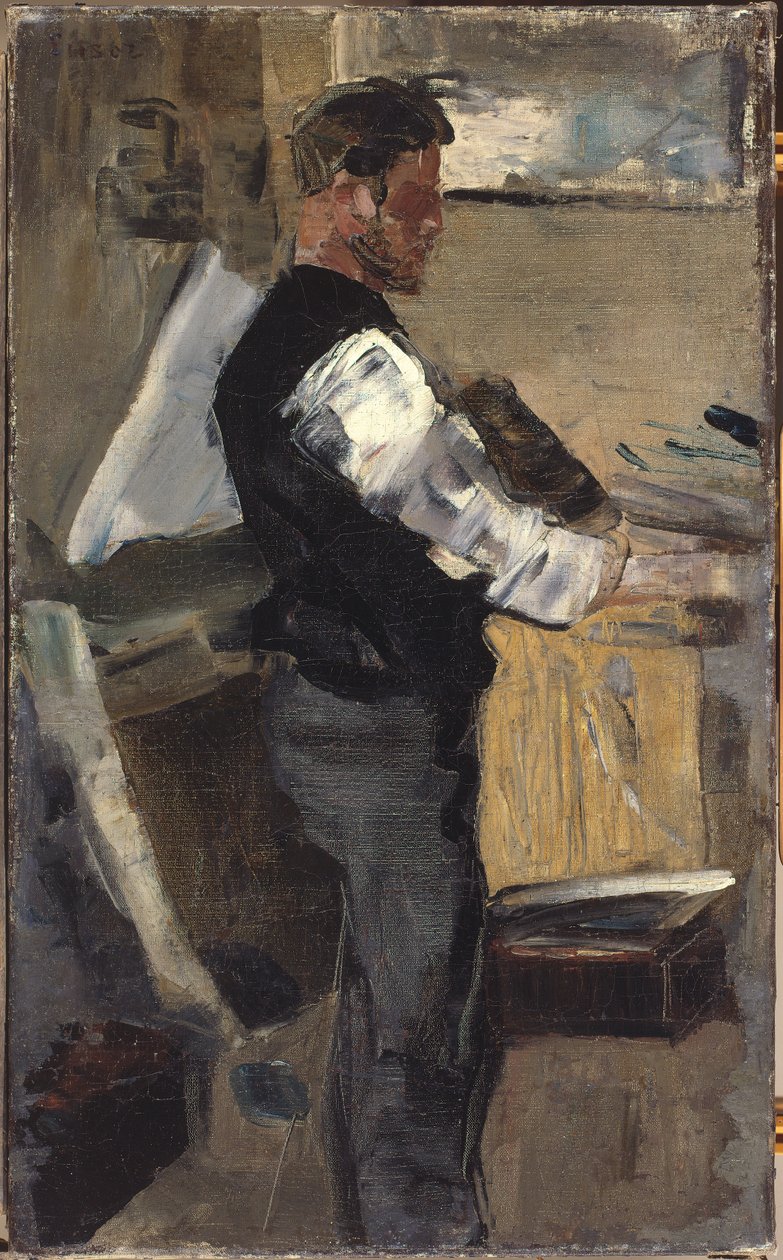 Stüdyoda Willy Finch, 1880-82 dolayları (tuval üzerine yağlıboya) by James Ensor