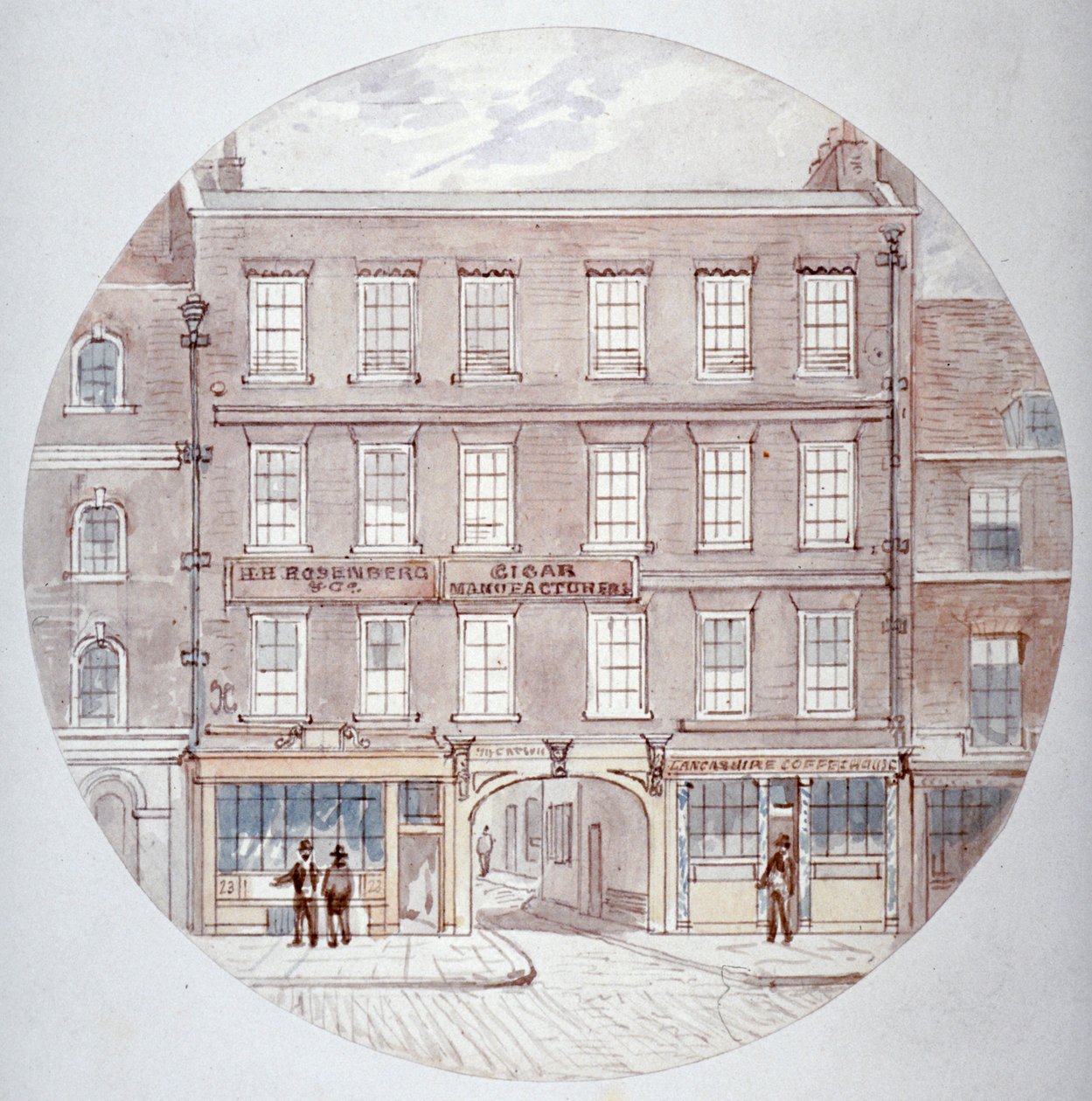 22 ve 23 Farringdon Caddesi, Londra Şehri, c1855. by James Findlay
