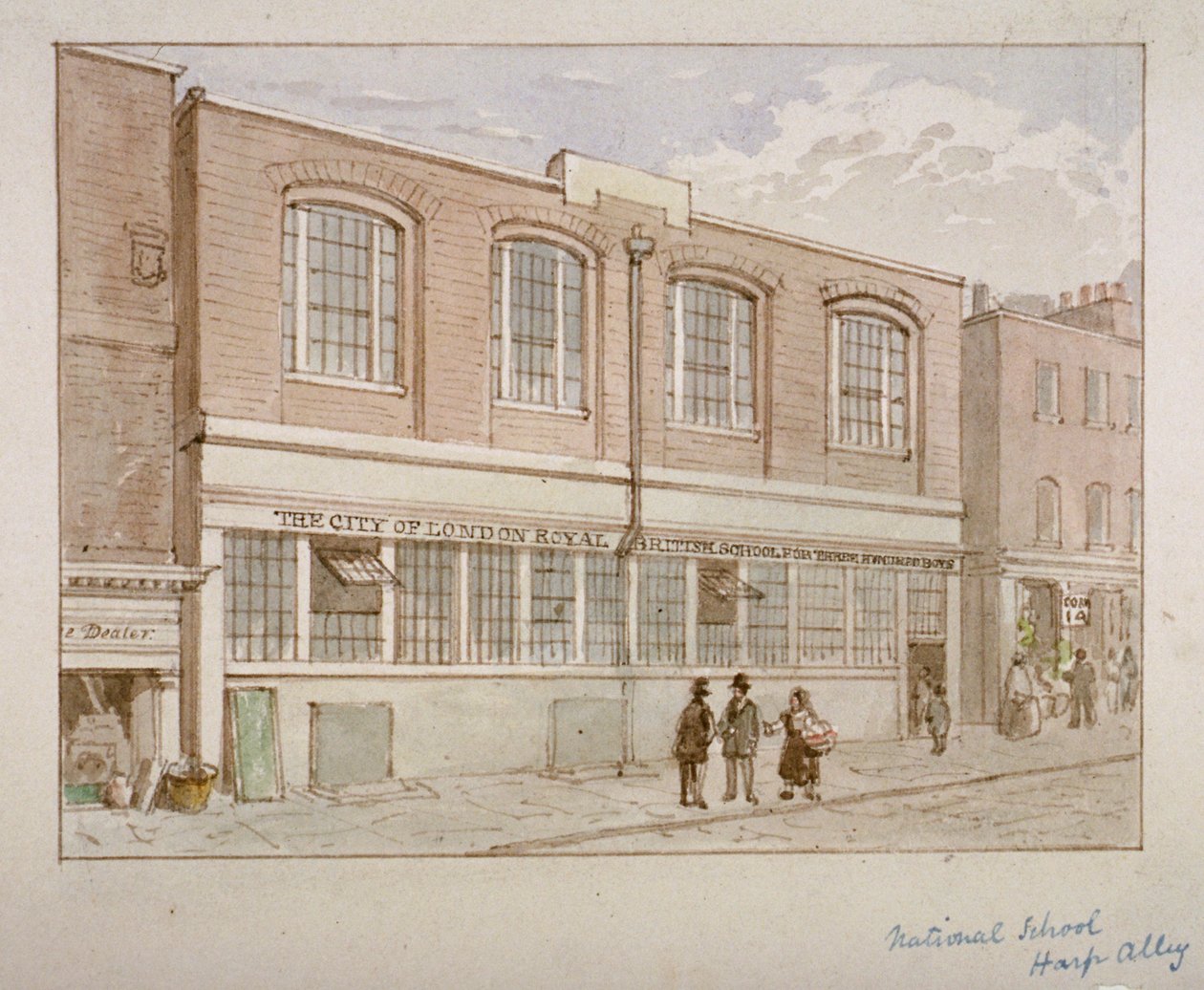 National School, Harp Alley, Londra Şehri, 1850 by James Findlay
