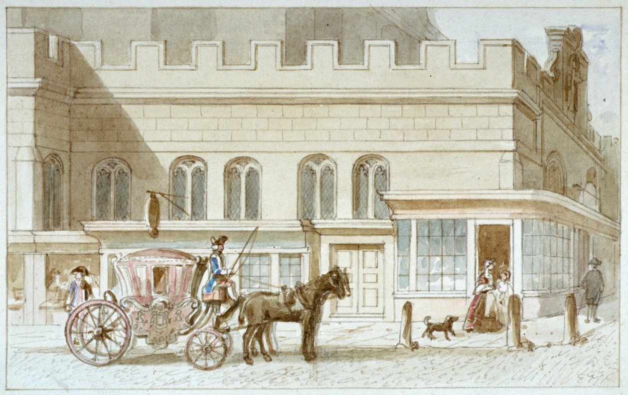 St Dunstan-in-the-West, Fleet Street, City of London tarafından mağaza cepheleri, 1820 by James Findlay