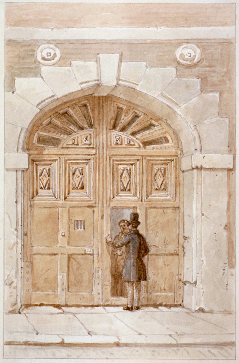 1631 tarihli ahşap kapıların görünümü, No 46 Lime Street, 1855 by James Findlay