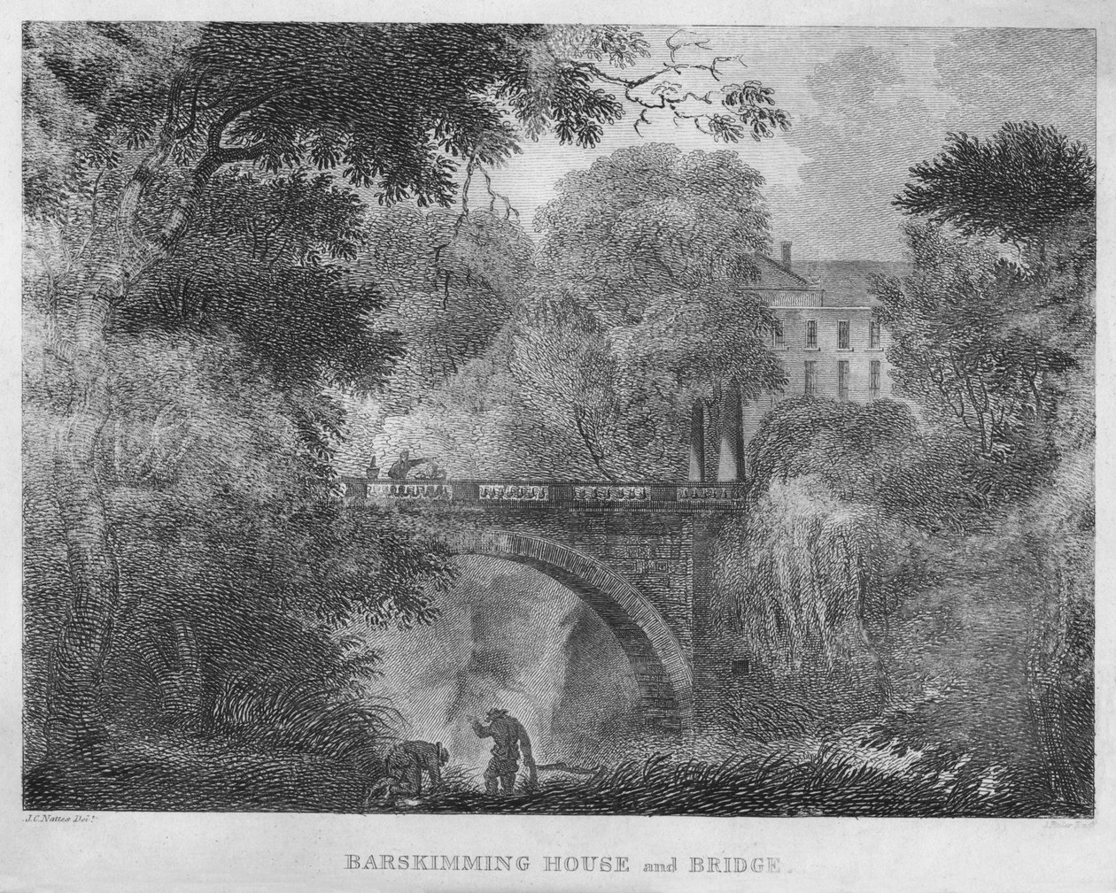 Barskimming Evi ve Köprüsü, 1804 by James Fittler