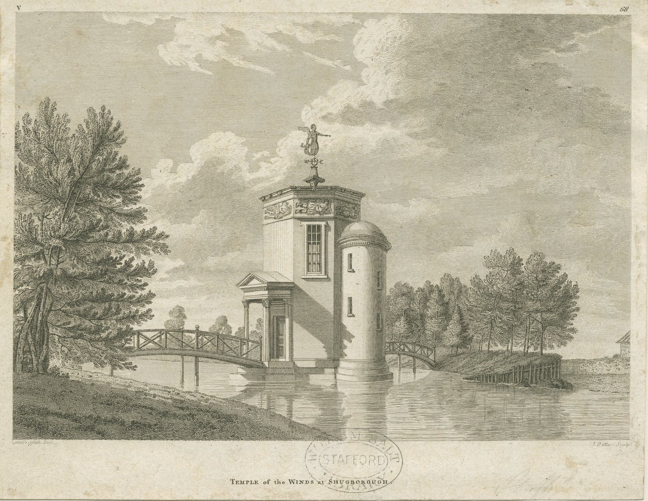 Shugborough - Rüzgarlar Tapınağı: gravür ve [18. yüzyılın sonları] (baskı) by James Fittler
