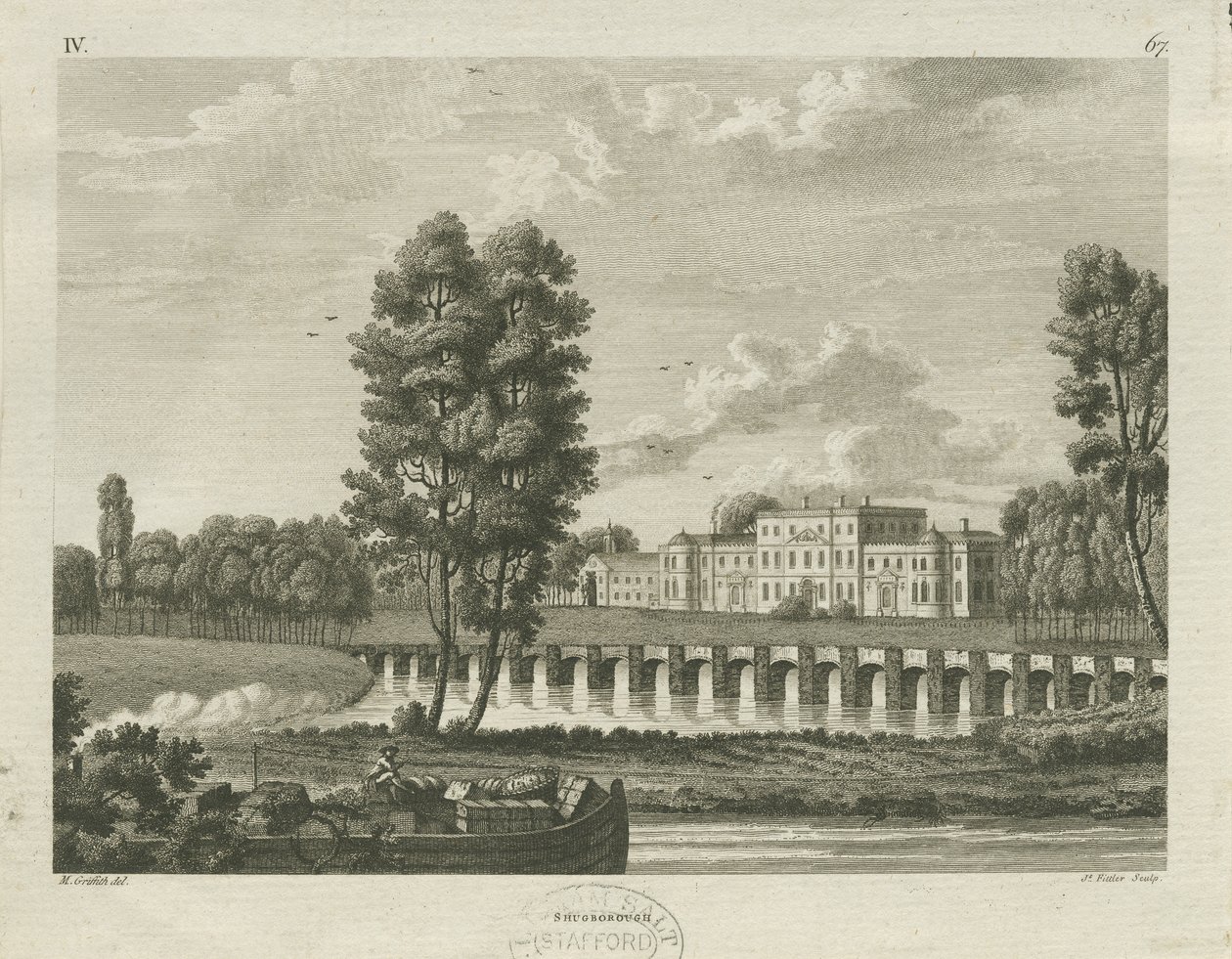 Shugborough Hall: gravür, nd [c 1782] (baskı) by James Fittler