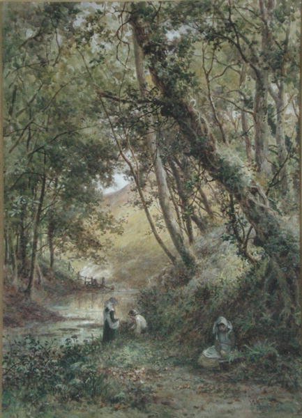 Nehir Yolunda (kağıt üzerine sulu boya) by James George Bingley