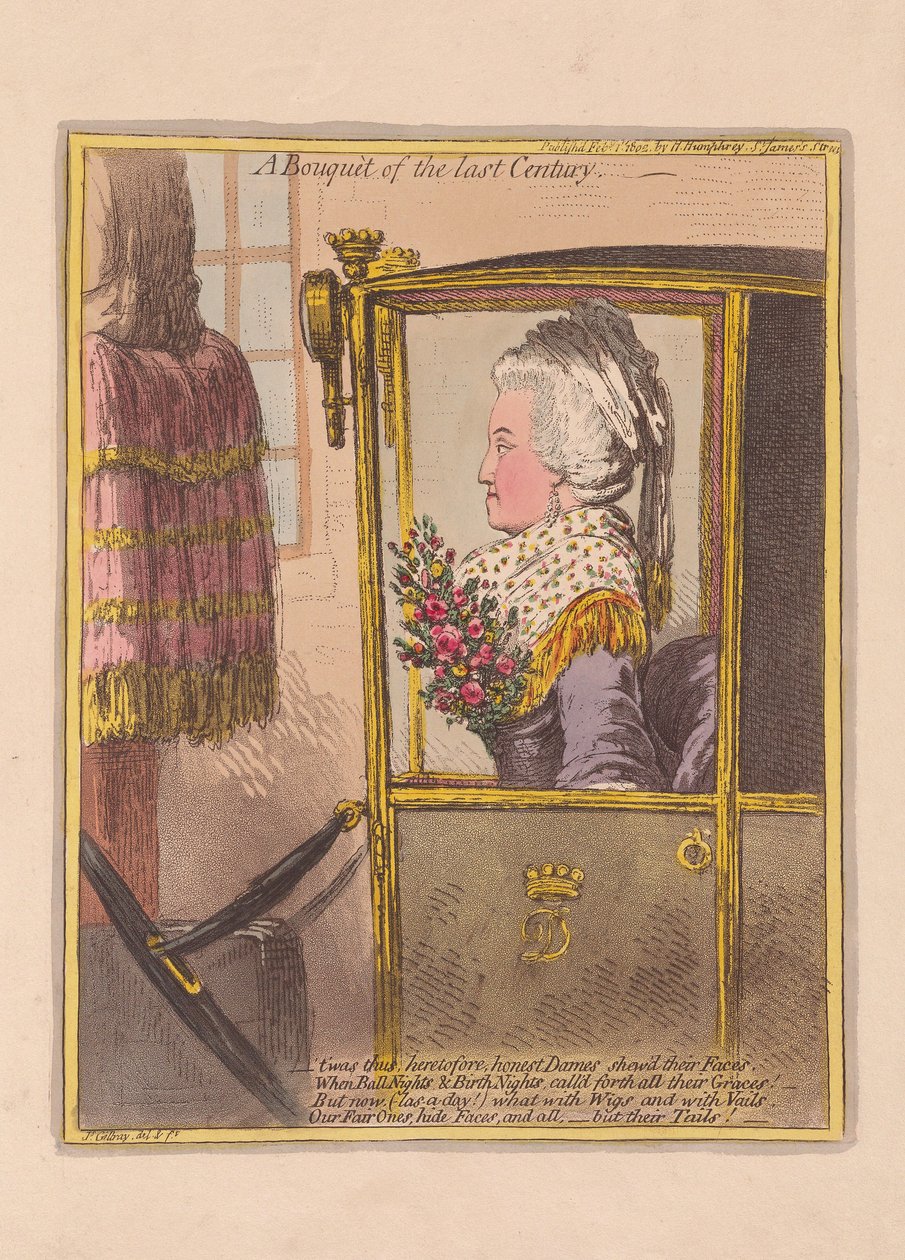 Geçen Yüzyılın Buketi, pub. 1802 (el renkli gravür) by James Gillray