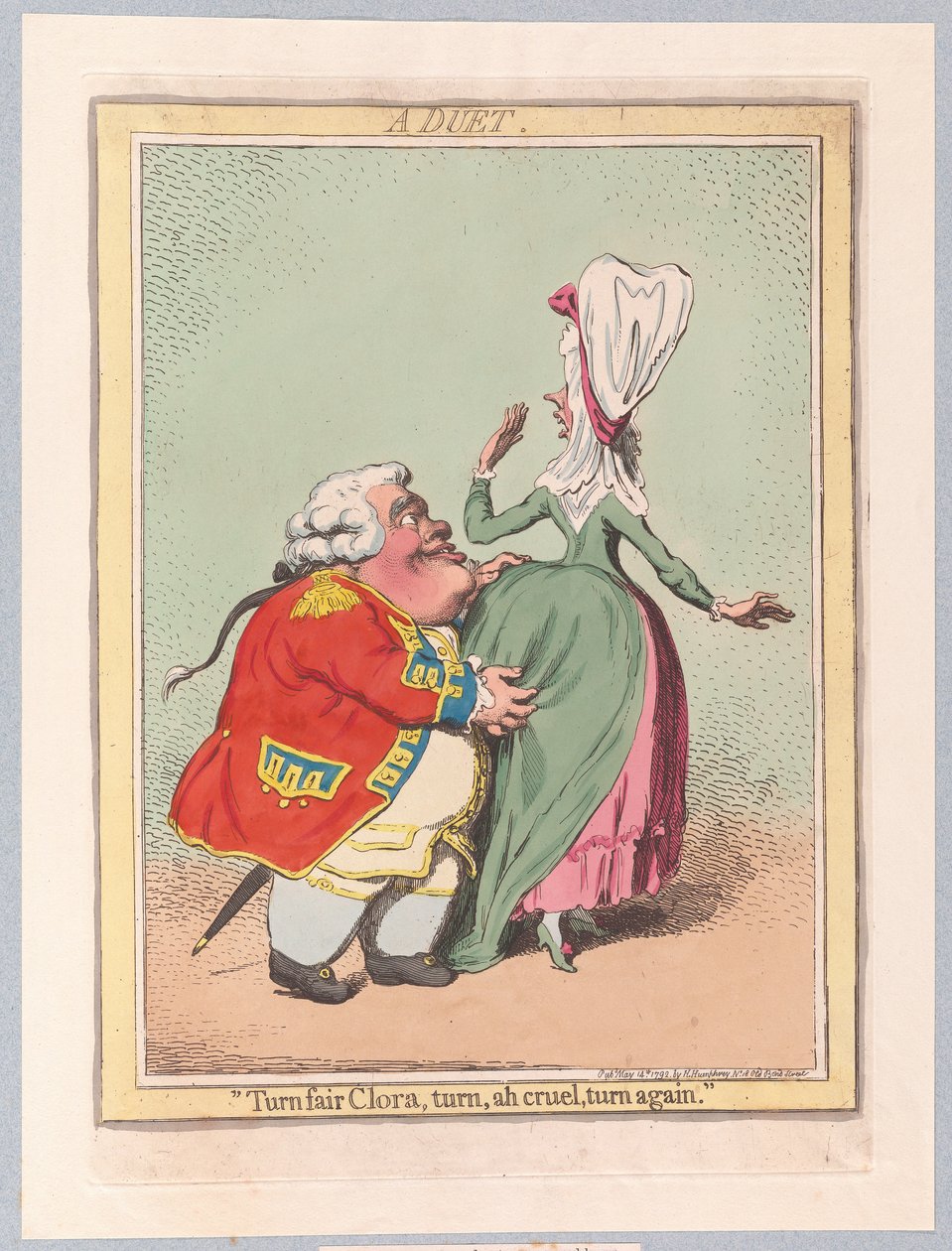 Bir Düet, bar. 1792 (el renkli gravür) by James Gillray