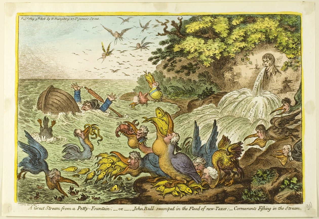 Güzel Bir Çeşmeden Muhteşem Bir Dere by James Gillray