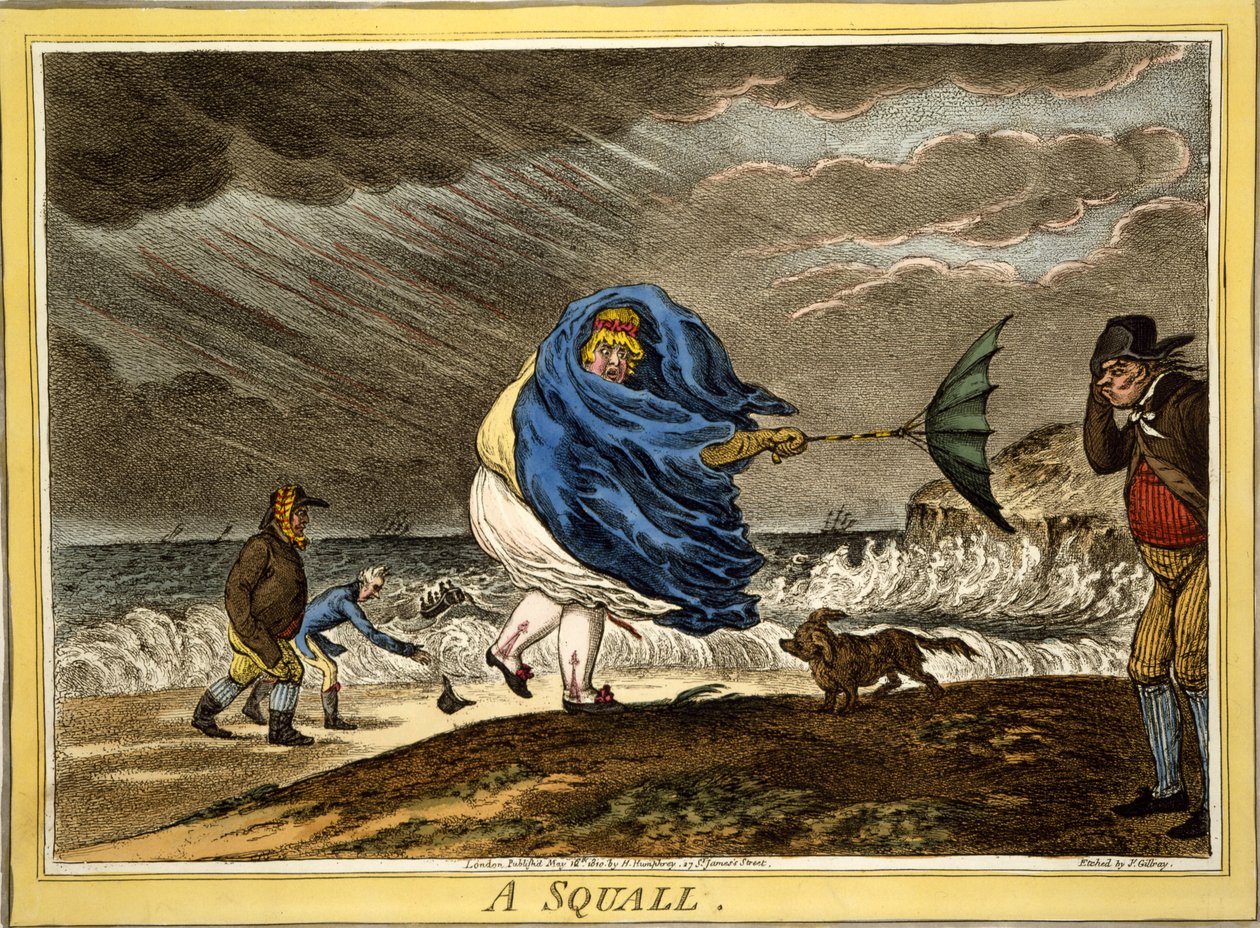Bir Fırtına, bar. H Humphrey, Londra, 1810 (el boyaması gravür) by James Gillray