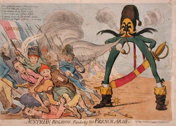 Avusturyalı Bugaboo Funking the Fransız Ordusu, Hannah Humphrey tarafından 1795