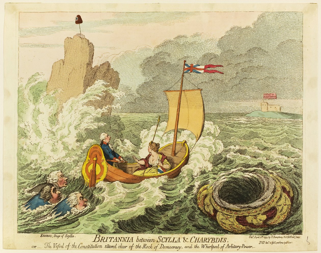 Scylla ve Charybdis Arasında Britanya by James Gillray