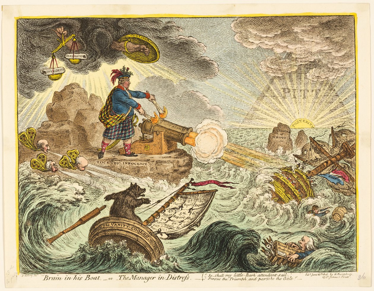Bruin teknesinde by James Gillray