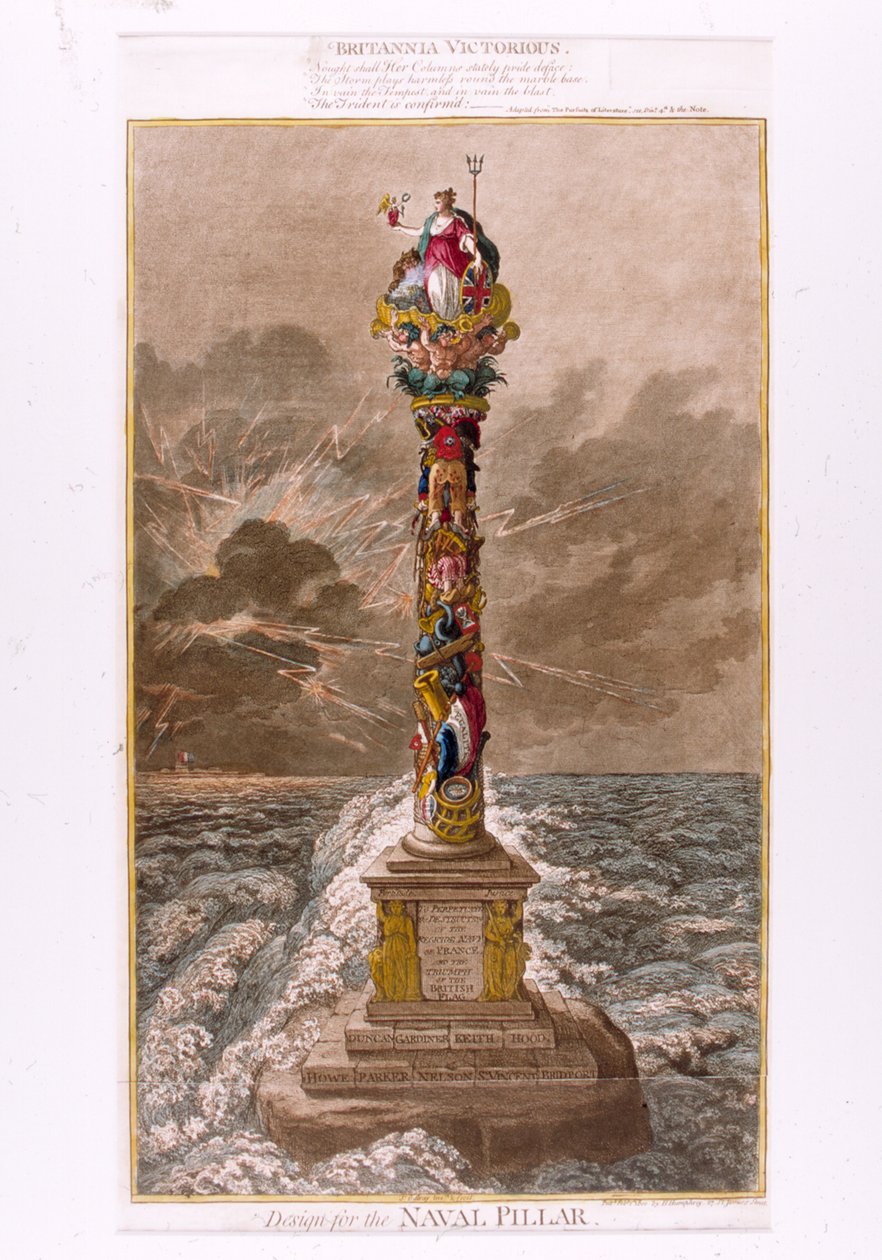 Deniz Sütunu için Tasarım, 1800 (renkli gravür) by James Gillray