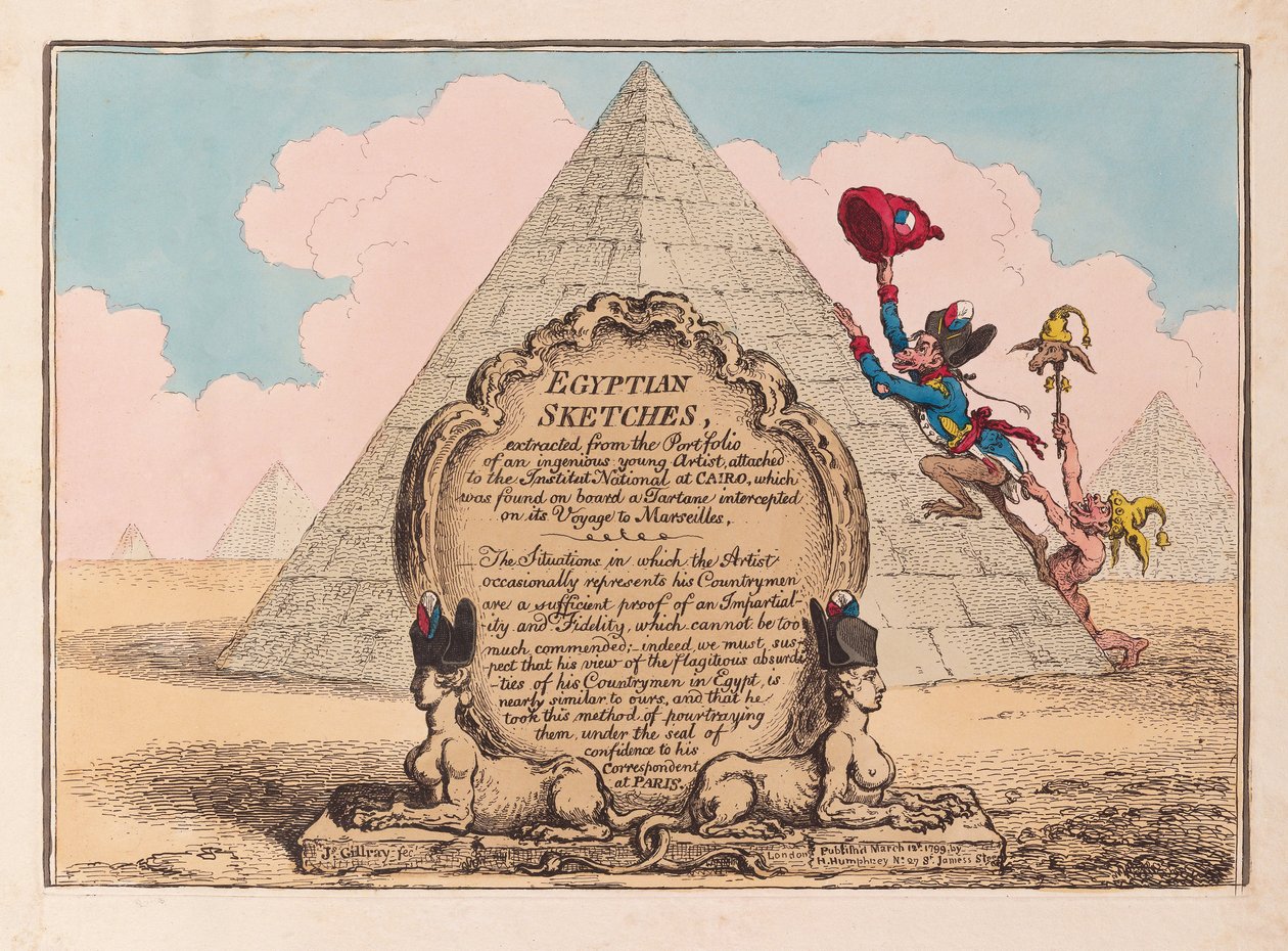 Mısır Eskizleri, pub 1799 (el renkli gravür) by James Gillray