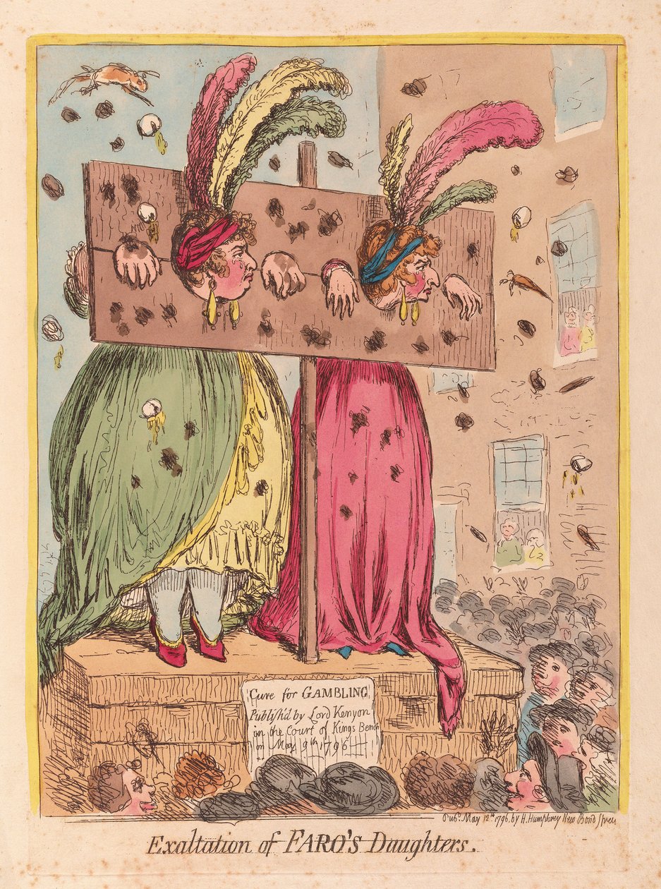 Faros Kızlarının Yüceltilmesi, pub. 1796 (el renkli gravür) by James Gillray