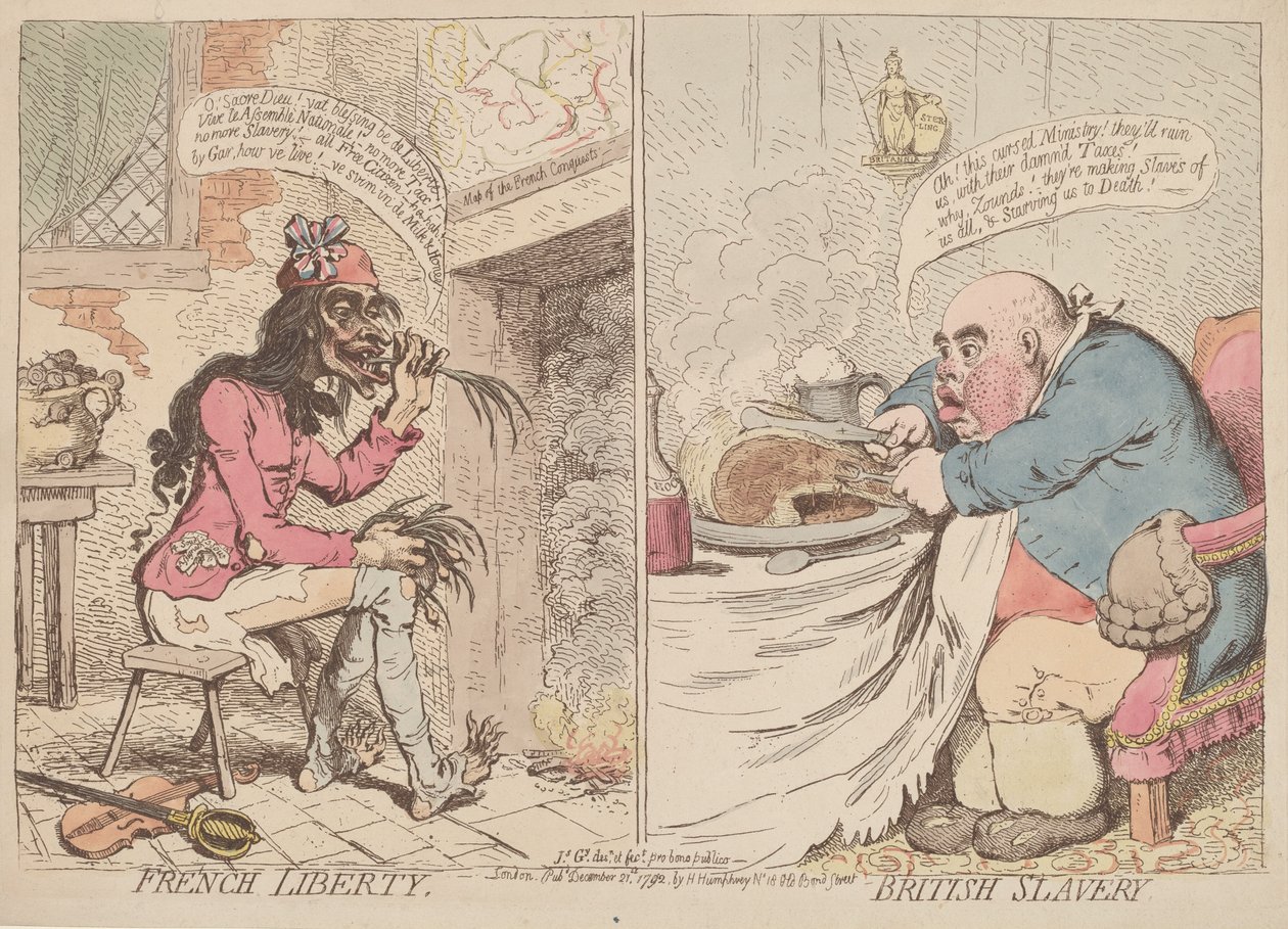 Fransız Özgürlüğü ve İngiliz Köleliği by James Gillray