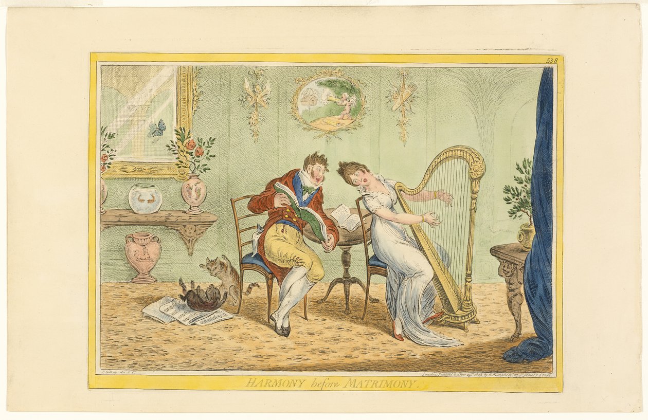 Evlilik Öncesi Uyum (rekto); Beş Çubuk Kapısını Temizleme (ters) by James Gillray