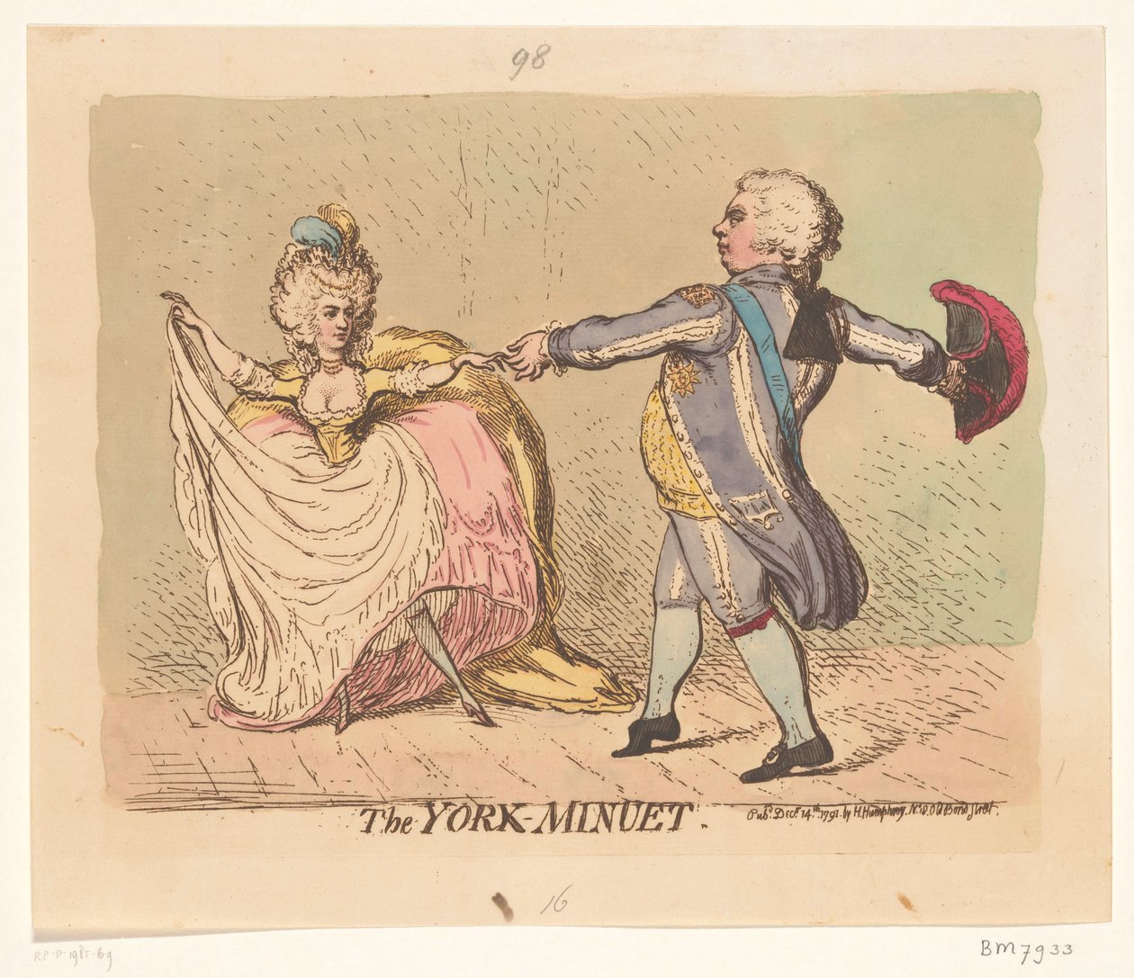 York Düşesi ve Galler Prensi bir minuet dansı, 1791 York Minuet (nesne üzerindeki başlık) by James Gillray