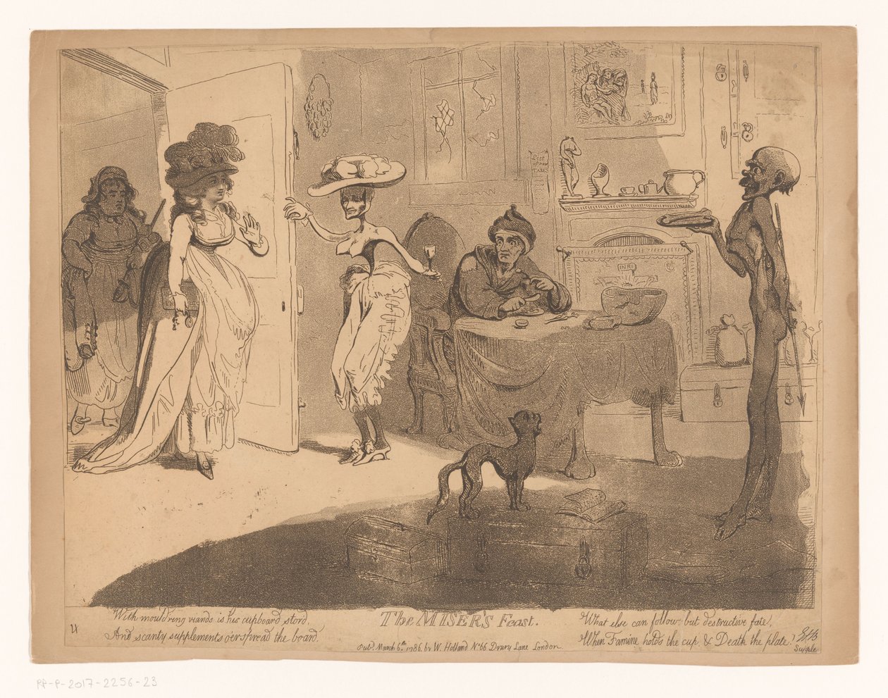 Cimrinin Bayramı Cimrinin şöleni (nesne üzerindeki başlık) by James Gillray