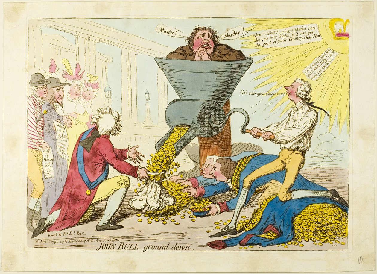 John Bull Toprak Altında by James Gillray