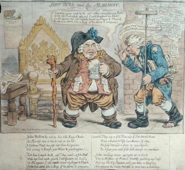 John Bull ve Alarmist, Hannah Humphrey tarafından 1803
