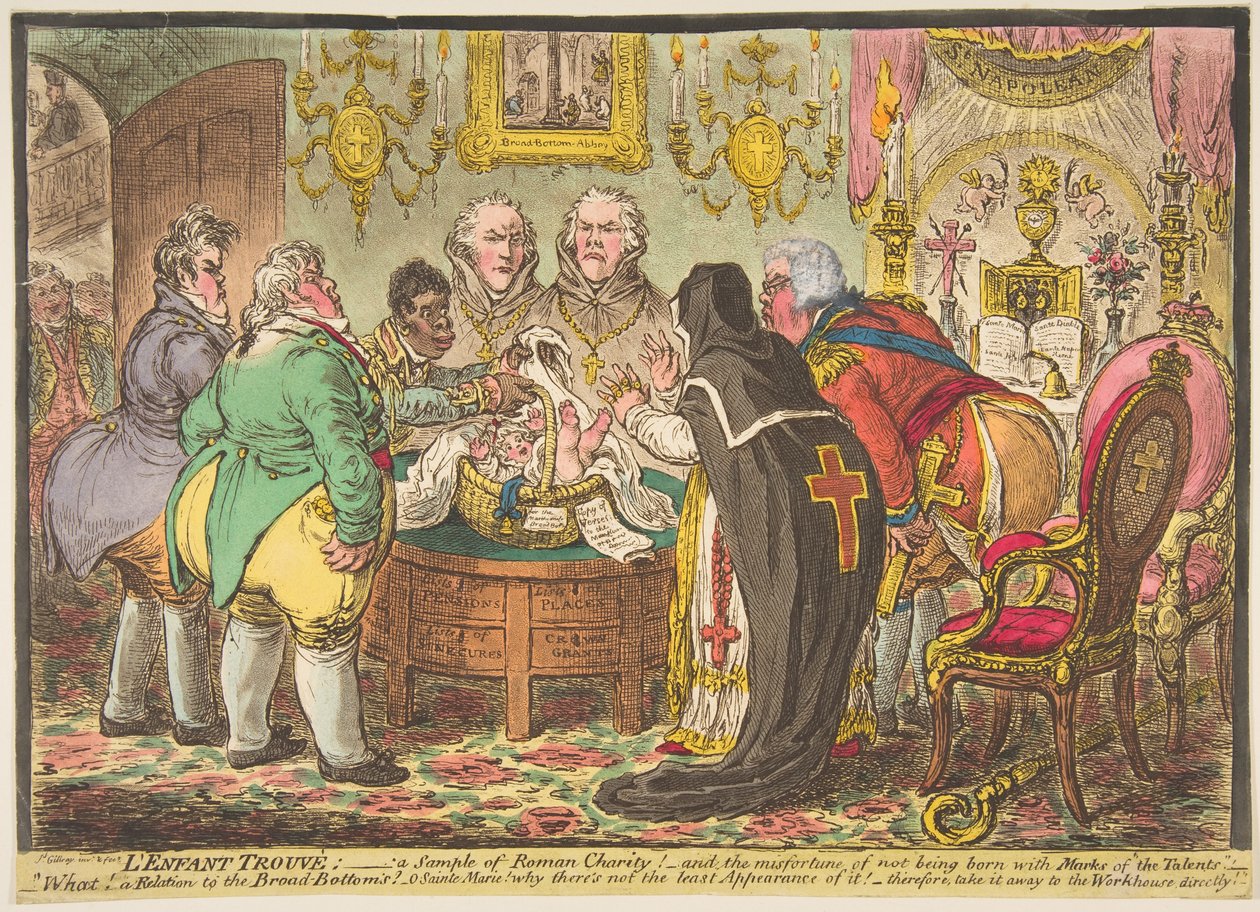 Lenfant Trouvé:-Roma Yardım Kuruluşunun Bir Örneği!-veya- Doğmamanın Talihsizliği ile..., 19 Mayıs 1808. by James Gillray