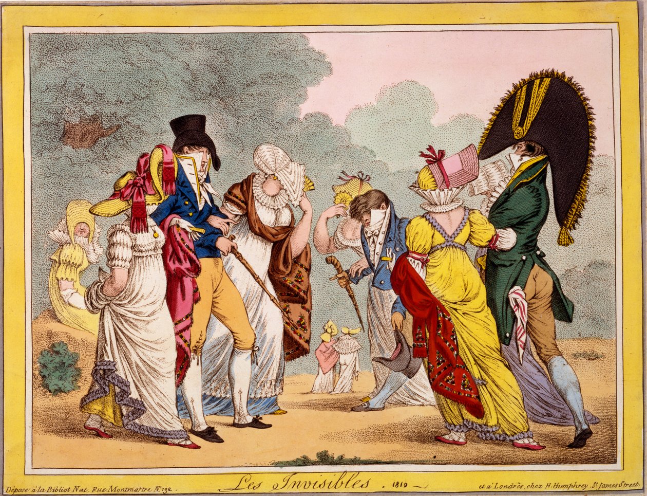 Les Invisibles, 1810 (el boyaması gravür) by James Gillray