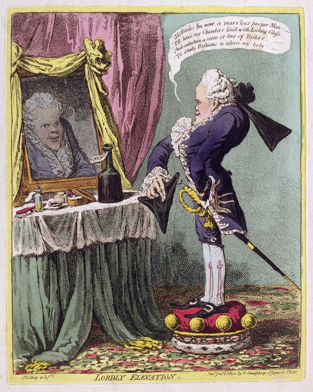 Lordly Yükseklik, pub. Hannah Humphrey tarafından, 1802 by James Gillray