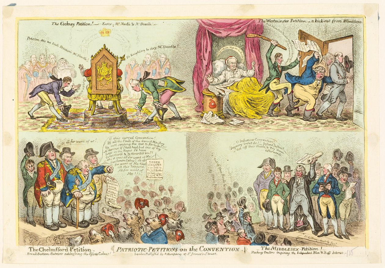 Sözleşmeye İlişkin Yurtsever Dilekçeler by James Gillray