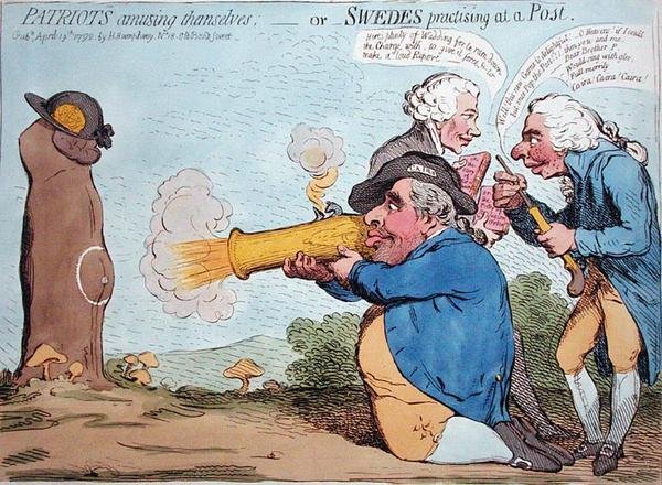 Kendilerini eğlendiren Vatanseverler veya bir Postada pratik yapan İsveçliler, Hannah Humphrey tarafından 1792
