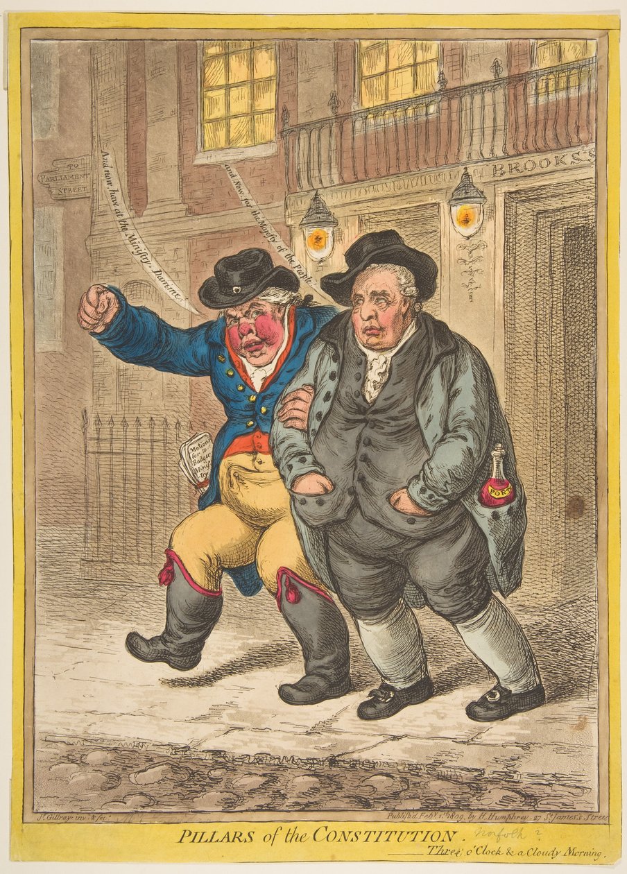 Anayasa Sütunları, 1 Şubat 1809. by James Gillray