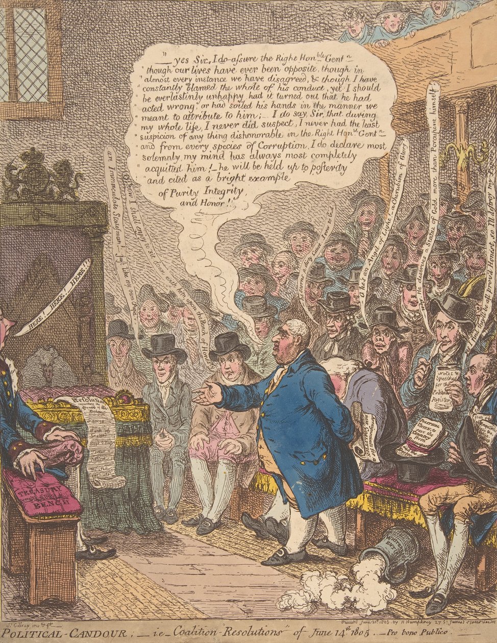 Siyasi-Açıklık,- yani-Koalisyon-Kararları 14 Haziran 1805.-Pro bono Yayınevi..., 21 Haziran 1805. by James Gillray