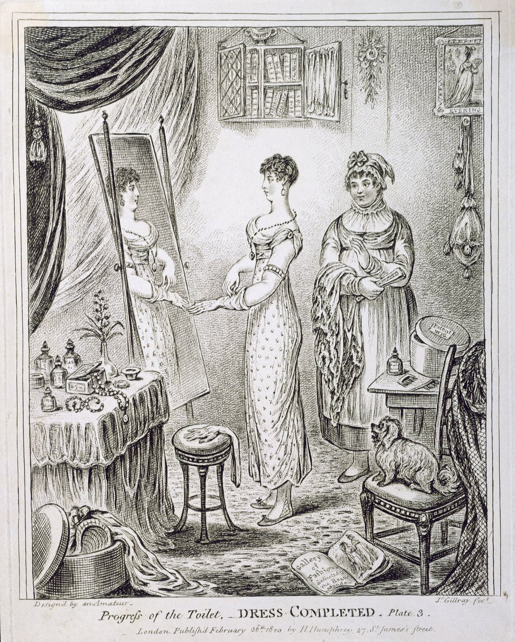 Progress of the Toilet veya Dress Completed, Hannah Humphrey tarafından 1810
